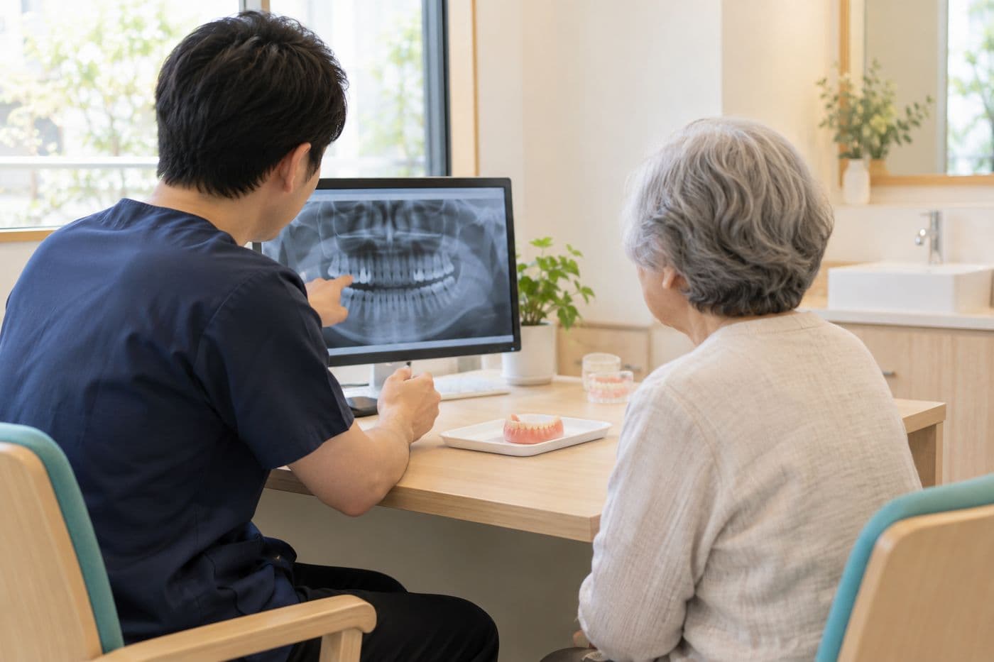 入れ歯について相談している様子のイメージ